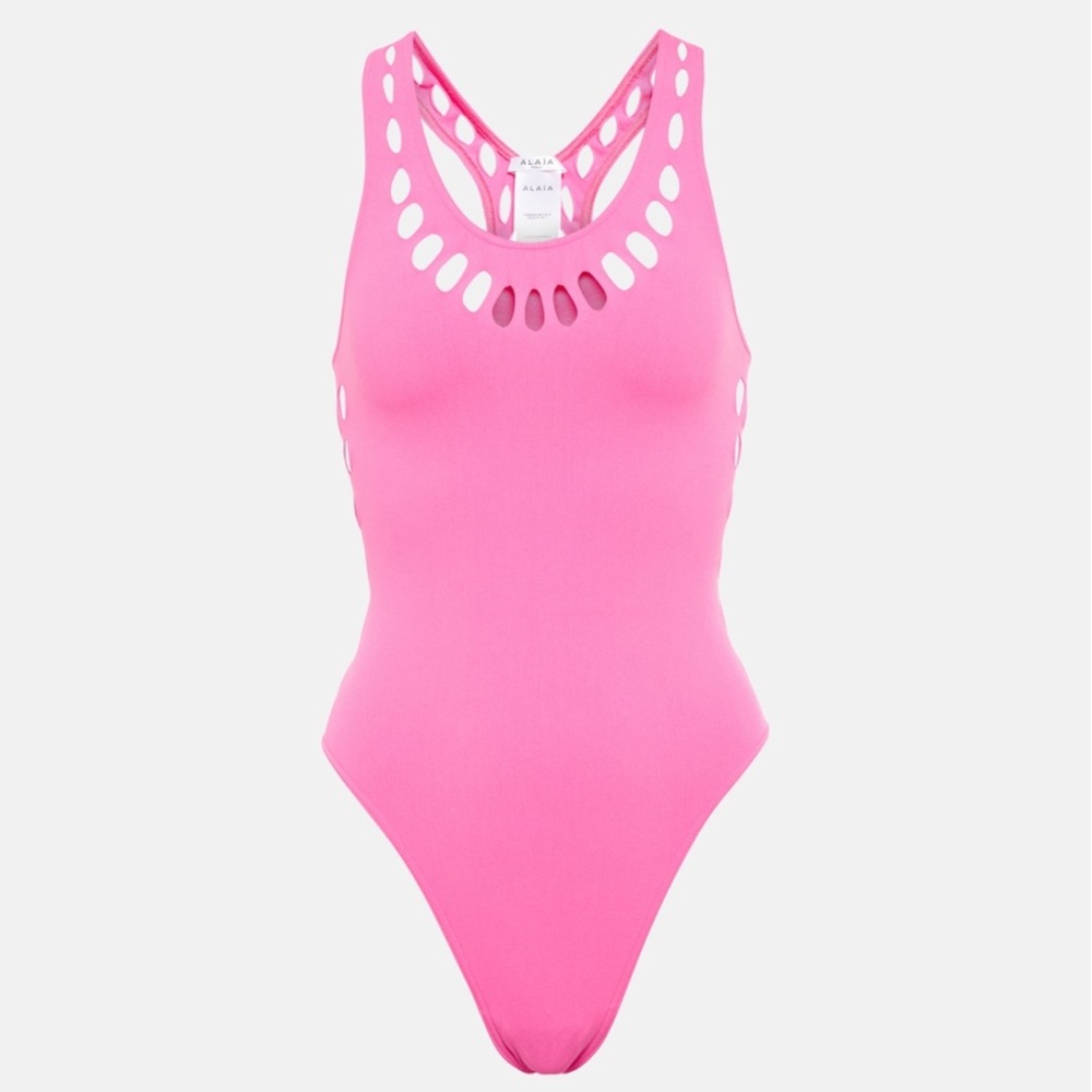 Alaia cut out racer back Pink swimsuit